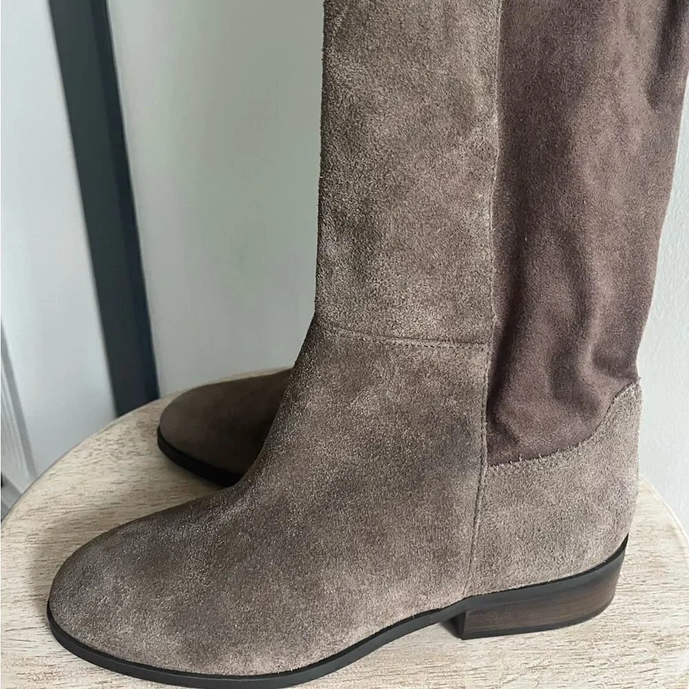 Lucky Brand Calypso Suede Over The Knee Boots in Falcon Brown Size 8 NWOB